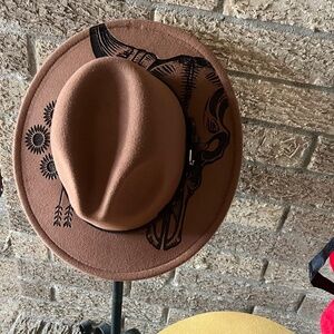 Western engraved hat